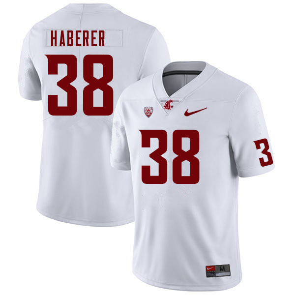 Washington State Cougars #38 Nick Haberer College Football Jerseys Sale-White